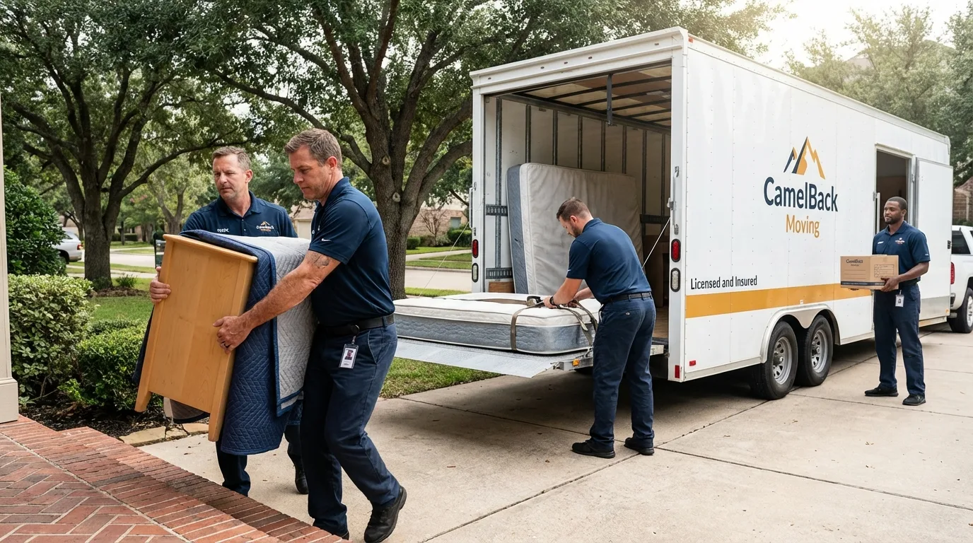 Crew loading residential truck for cross-state move from Kenton, OH